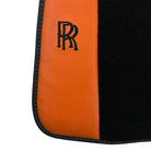 Black Floor Mats for Rolls Royce Dawn (2016-2023) with Orange Leather - AutoWin