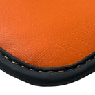 Black Floor Mats for Rolls Royce Dawn (2016-2023) with Orange Leather - AutoWin