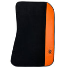 Black Floor Mats for Rolls Royce Dawn (2016-2023) with Orange Leather - AutoWin