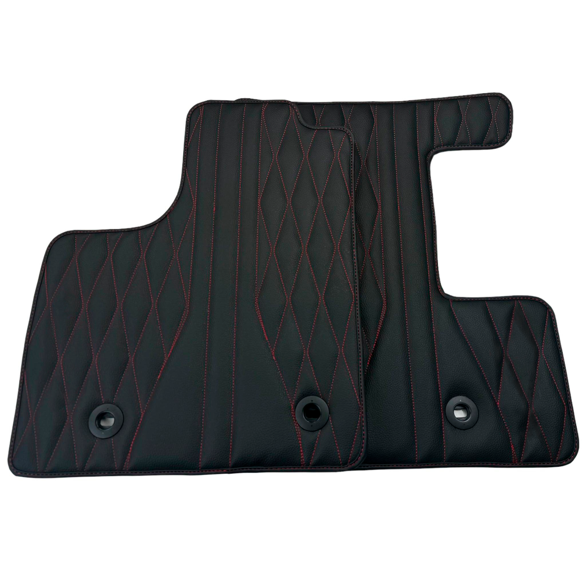 Leather Floor Mats for Lexus IS 250 2WD (2006-2013) with Red Stitching