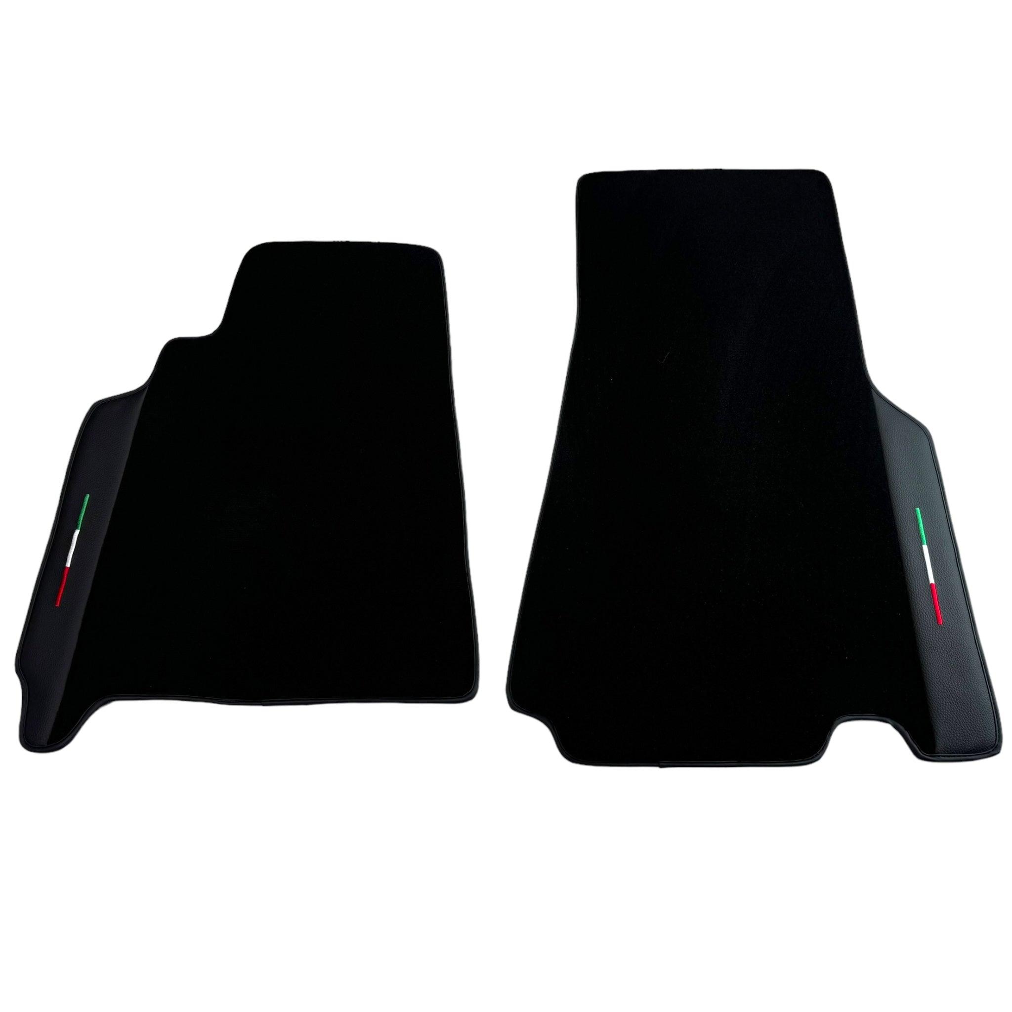 Black Floor Mats for Ferrari 550 Maranello (1996-2002) with Leather | Italian Edition - AutoWin