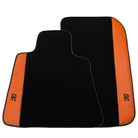 Black Floor Mats for Rolls Royce Dawn (2016-2023) with Orange Leather - AutoWin