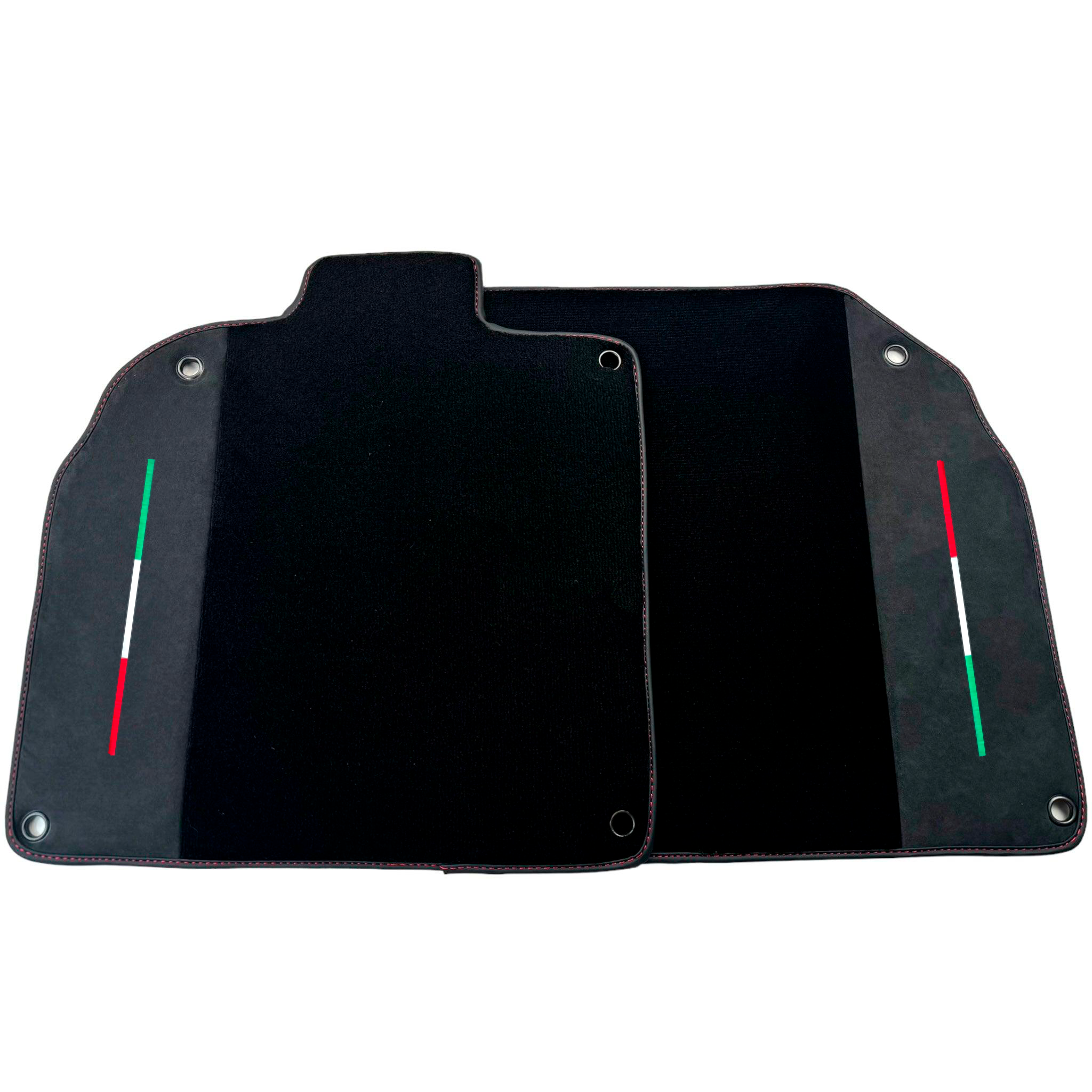 Customizable Black Floor Mats for Lamborghini Aventador SVJ with Alcantara Leather