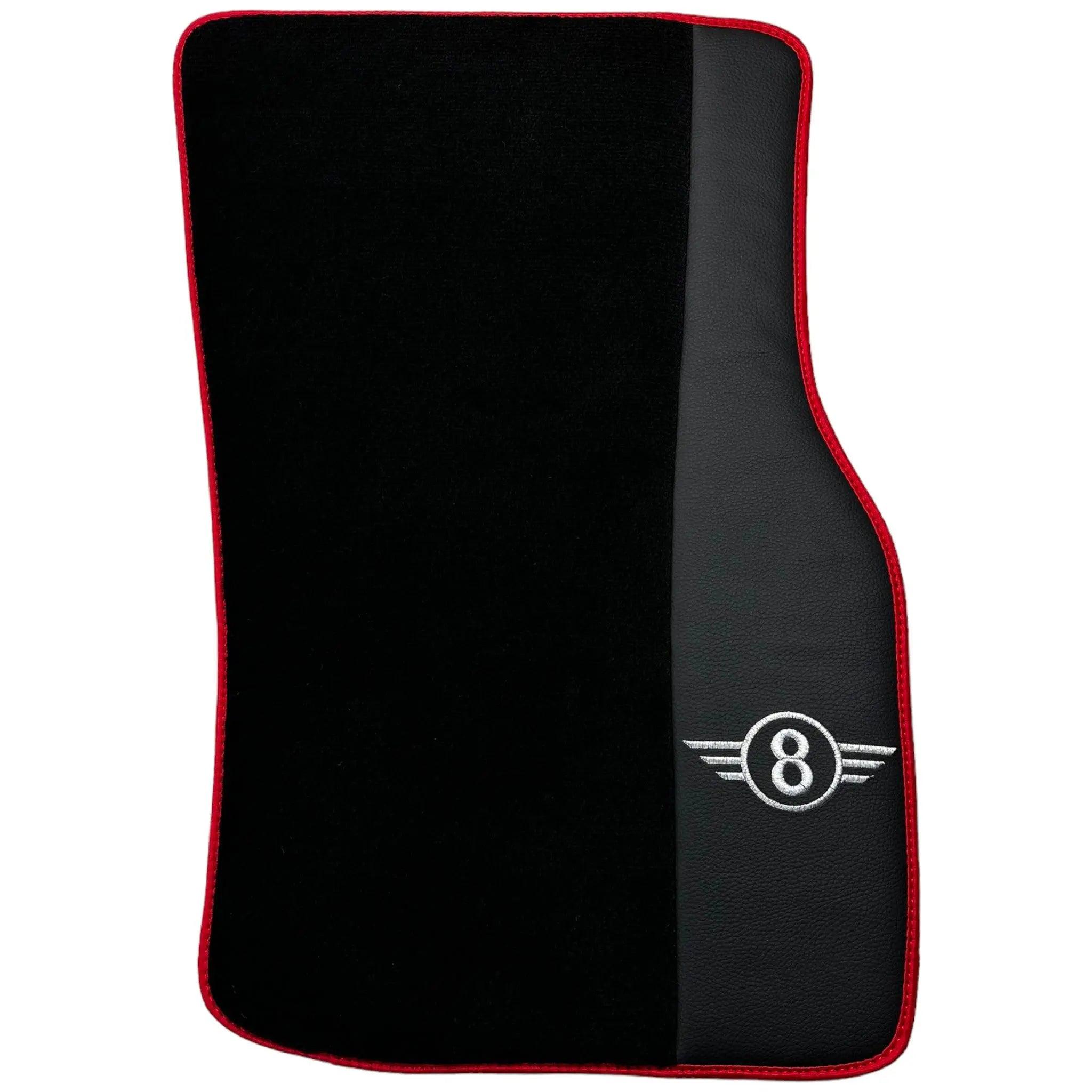 Black Floor Mats for Mini Countryman F60 (2017-2023) With Leather | Red Trim - AutoWin