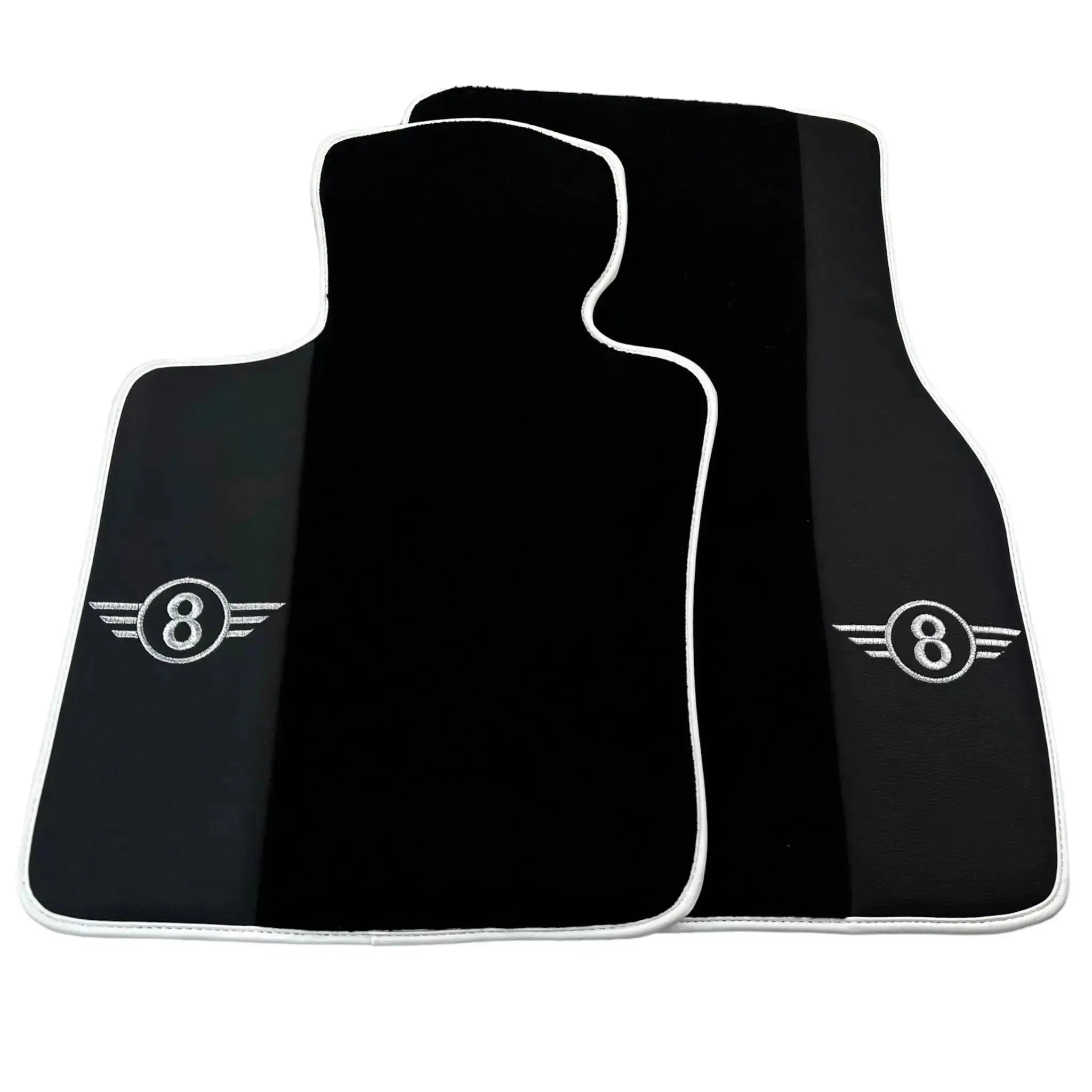 Black Floor Mats for Mini Countryman R60 (2010-2017) with Leather | White Trim