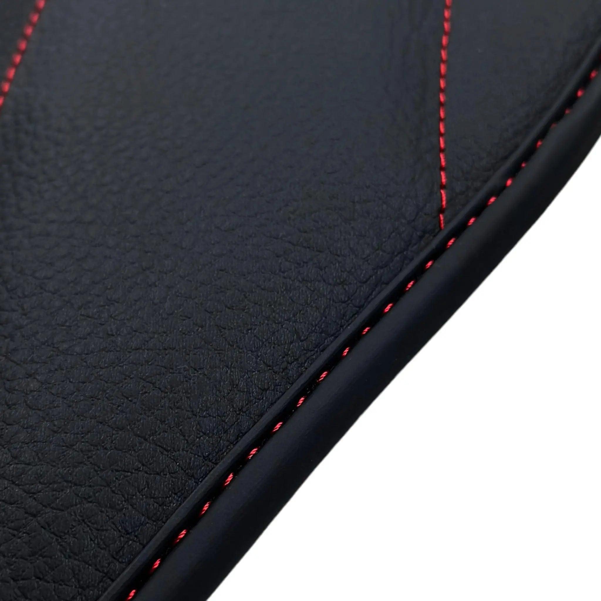 Black Leather Floor Mats For Mercedes Benz C-Class A205 Convertible Facelift (2018-2023) | ER56 Design - AutoWin