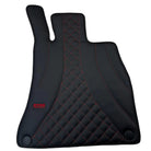 Black Leather Floor Mats For Mercedes Benz C-Class S203 Estate (2001-2007) | ER56 Design - AutoWin