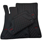 Black Leather Floor Mats For Mercedes Benz R-Class V251 (2005-2013) Long Wheelbase | ER56 Design - AutoWin