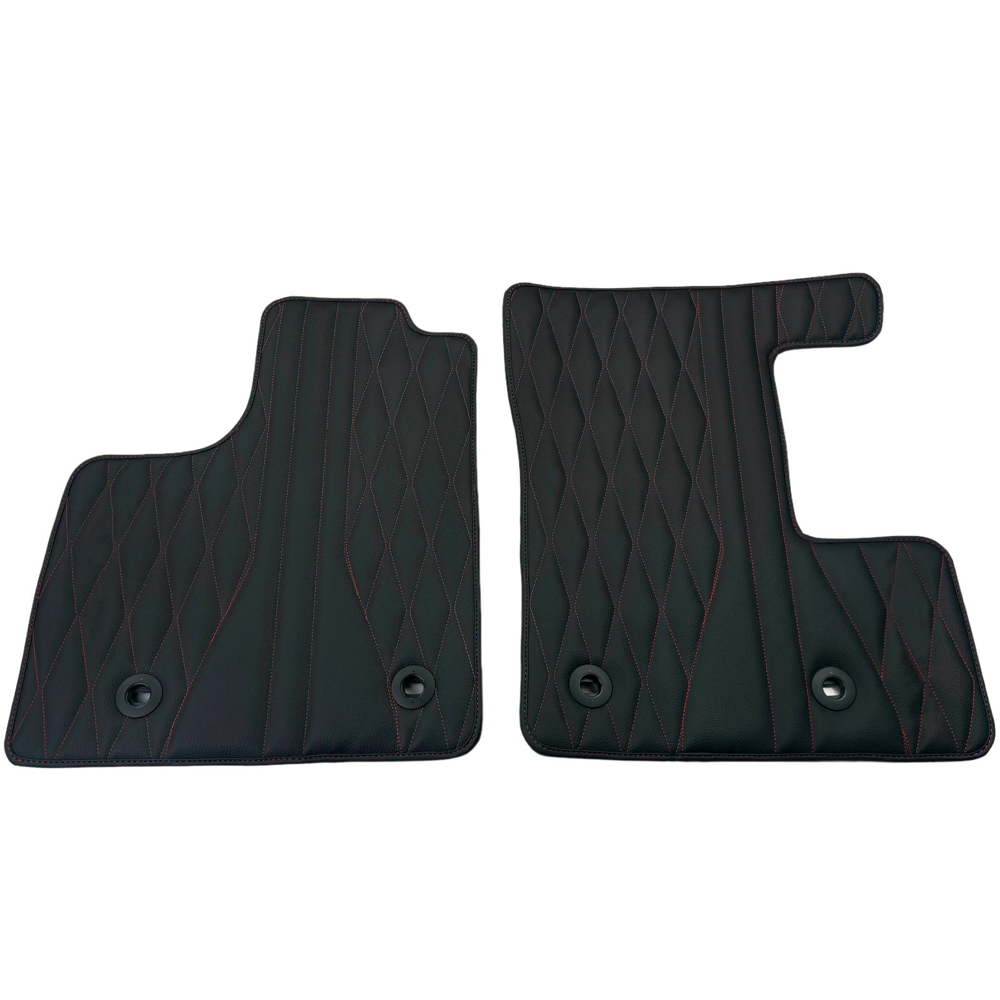 Leather Floor Mats for Lexus IS (2009-2013) Convertible with Red Stitching