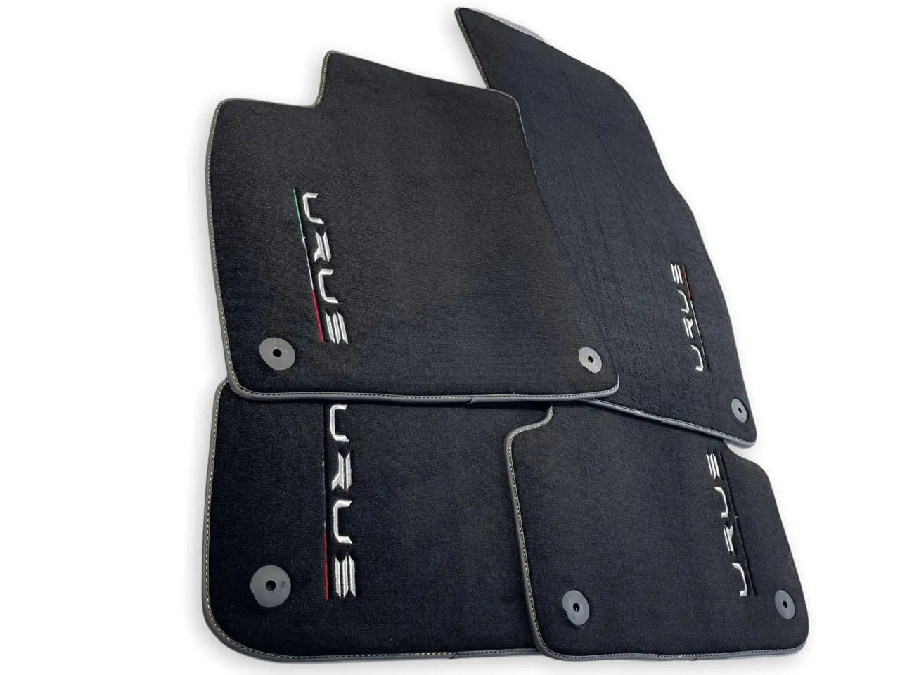 Floor Mats For Lamborghini Urus Black Carpets Yellow Stitching - AutoWin