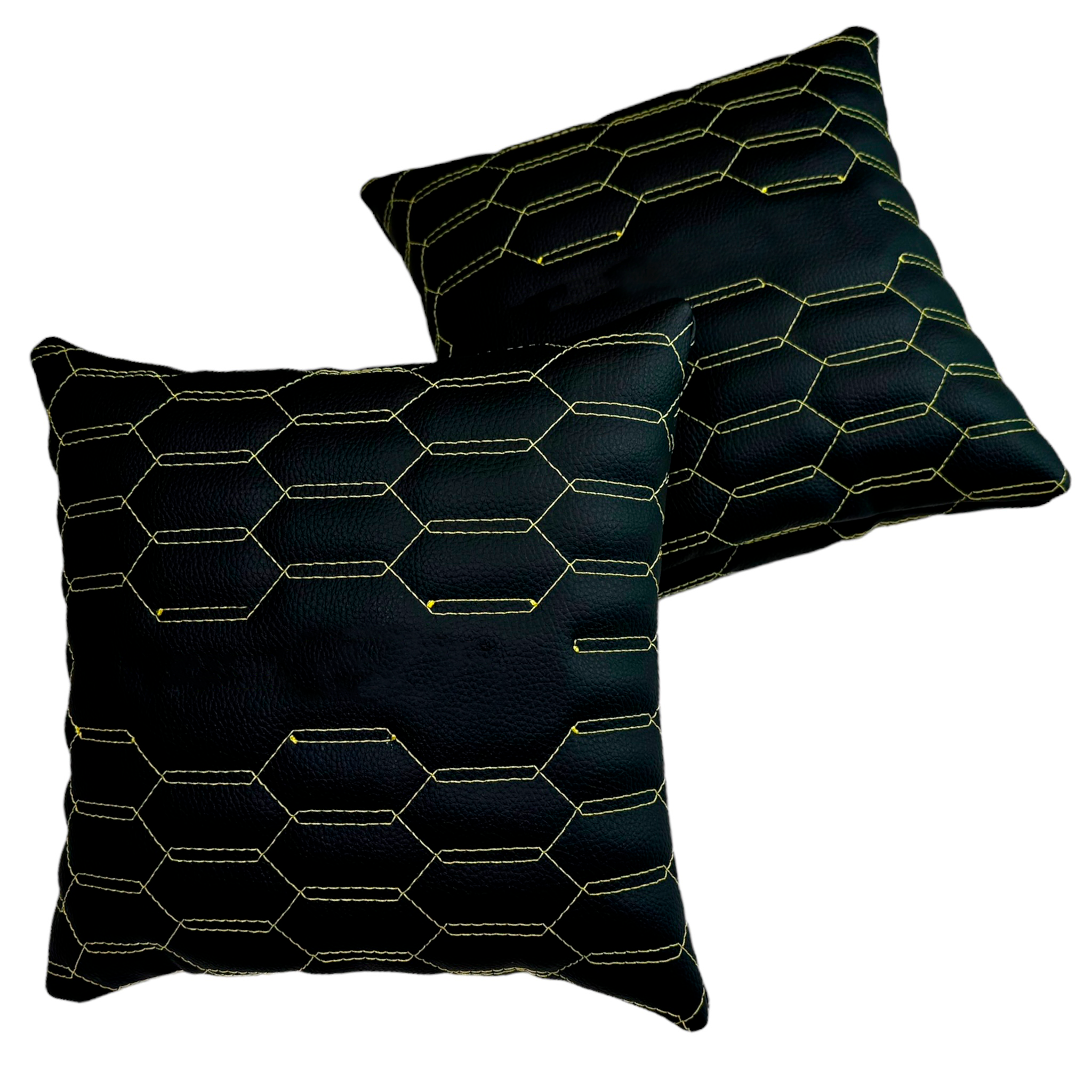 Customizable Black Leather Pillows Set of 2 | Yellow Sewing - AutoWin