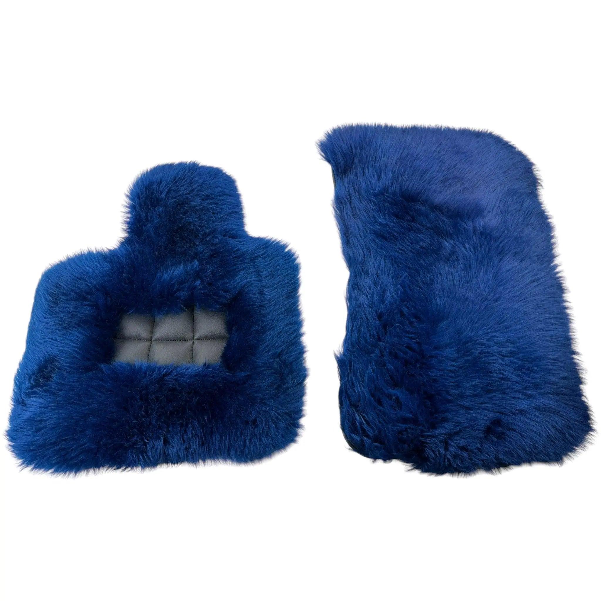 Navy Blue Sheepskin Floor Mats for Rolls Royce Dawn (2016-2023) | ER56 Design - AutoWin