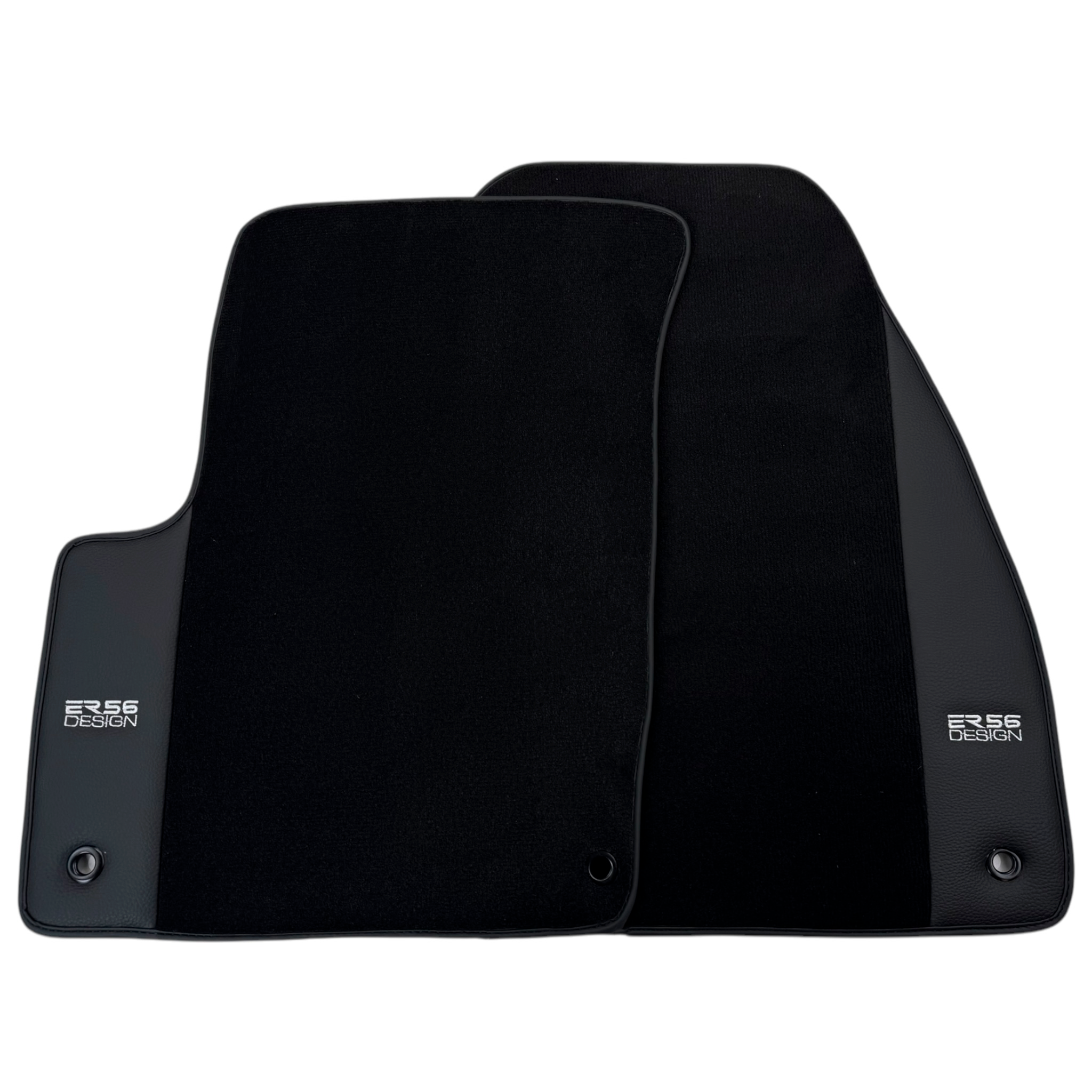 ER56 Design Black Floor Mats for Dodge Viper (2003-2006) with Leather - AutoWin