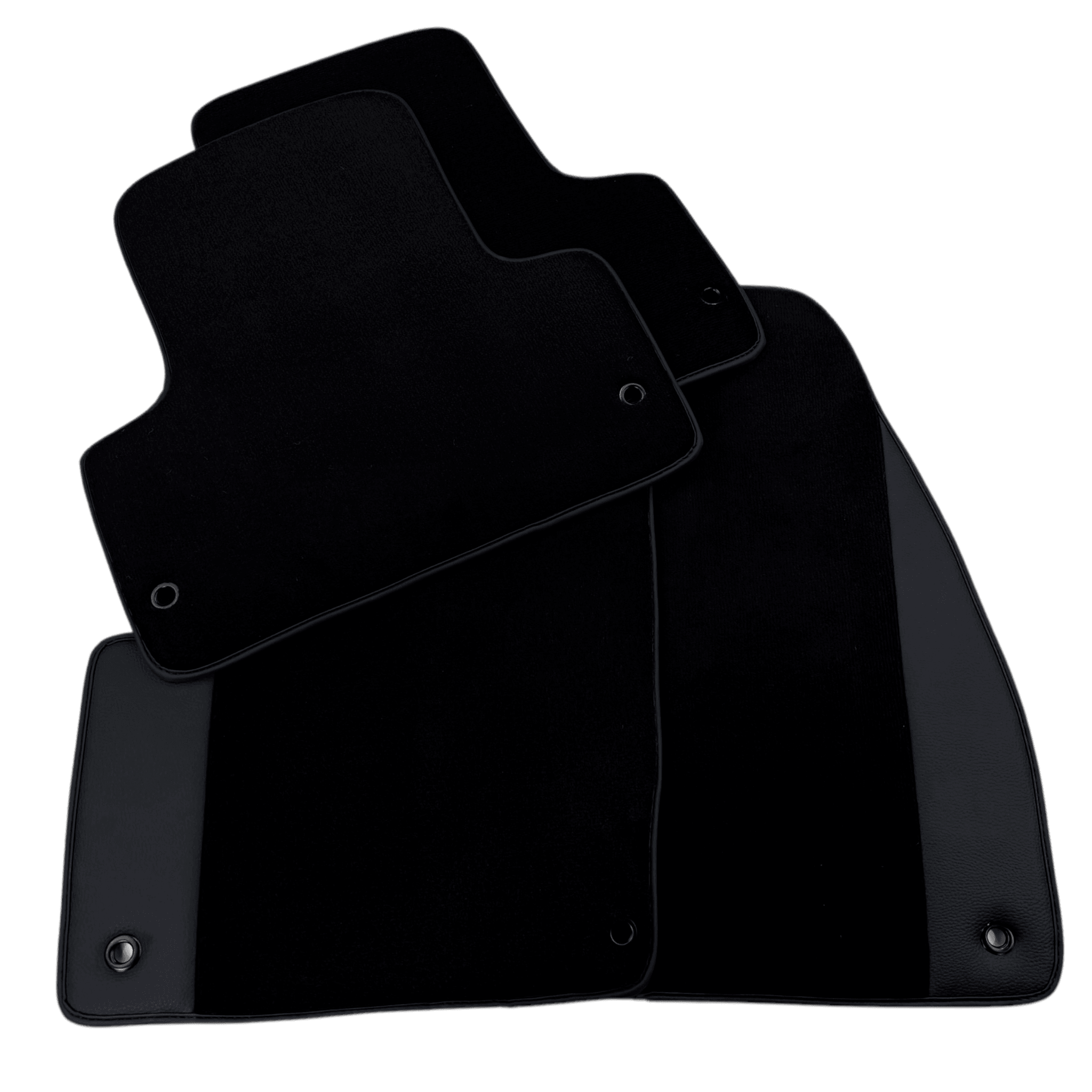 Black Floor Mats for Jeep Compass (2017-2024) with Leather | AutoWin - AutoWin