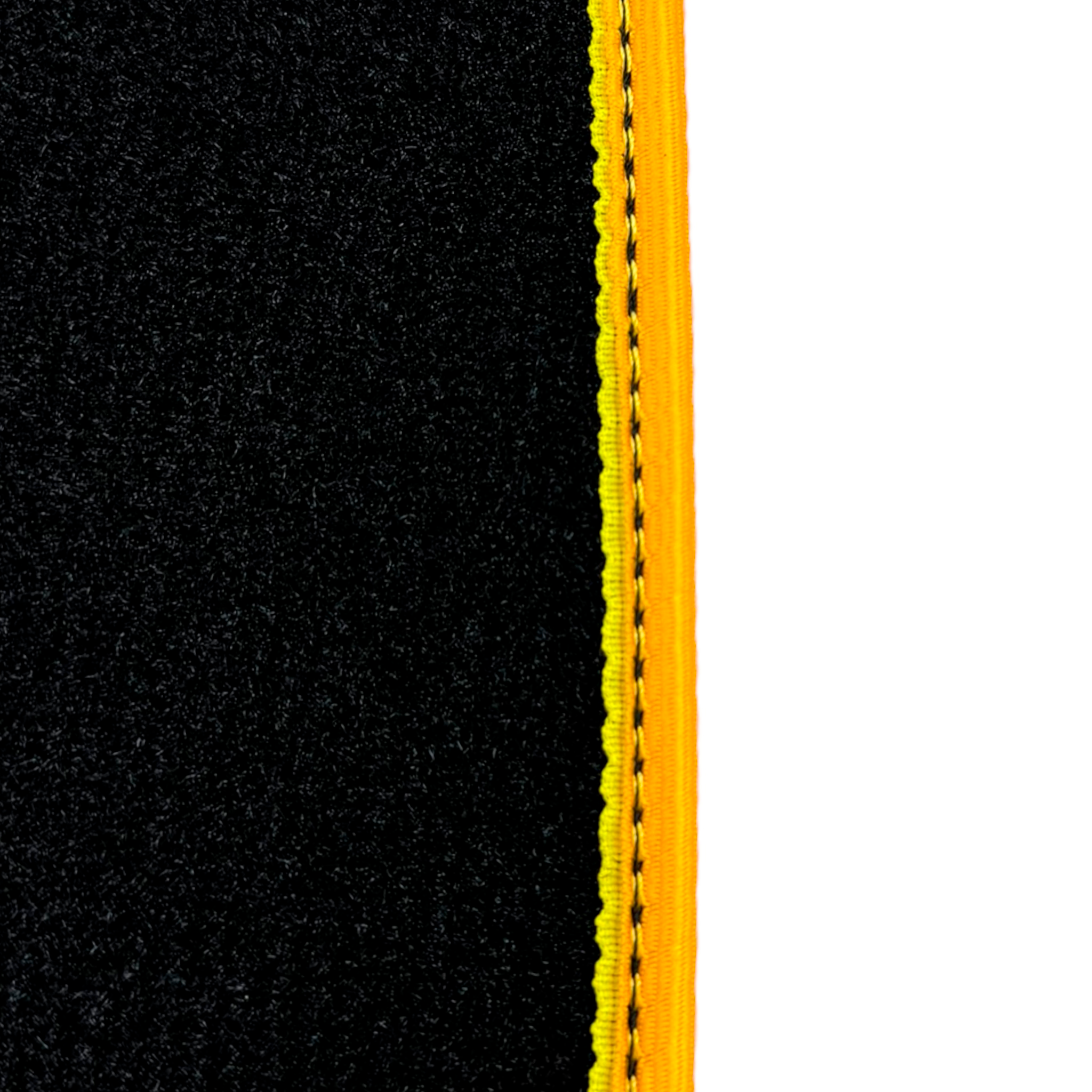 Black Floor Mats for Porsche Taycan (2019-2023) with Yellow Trim