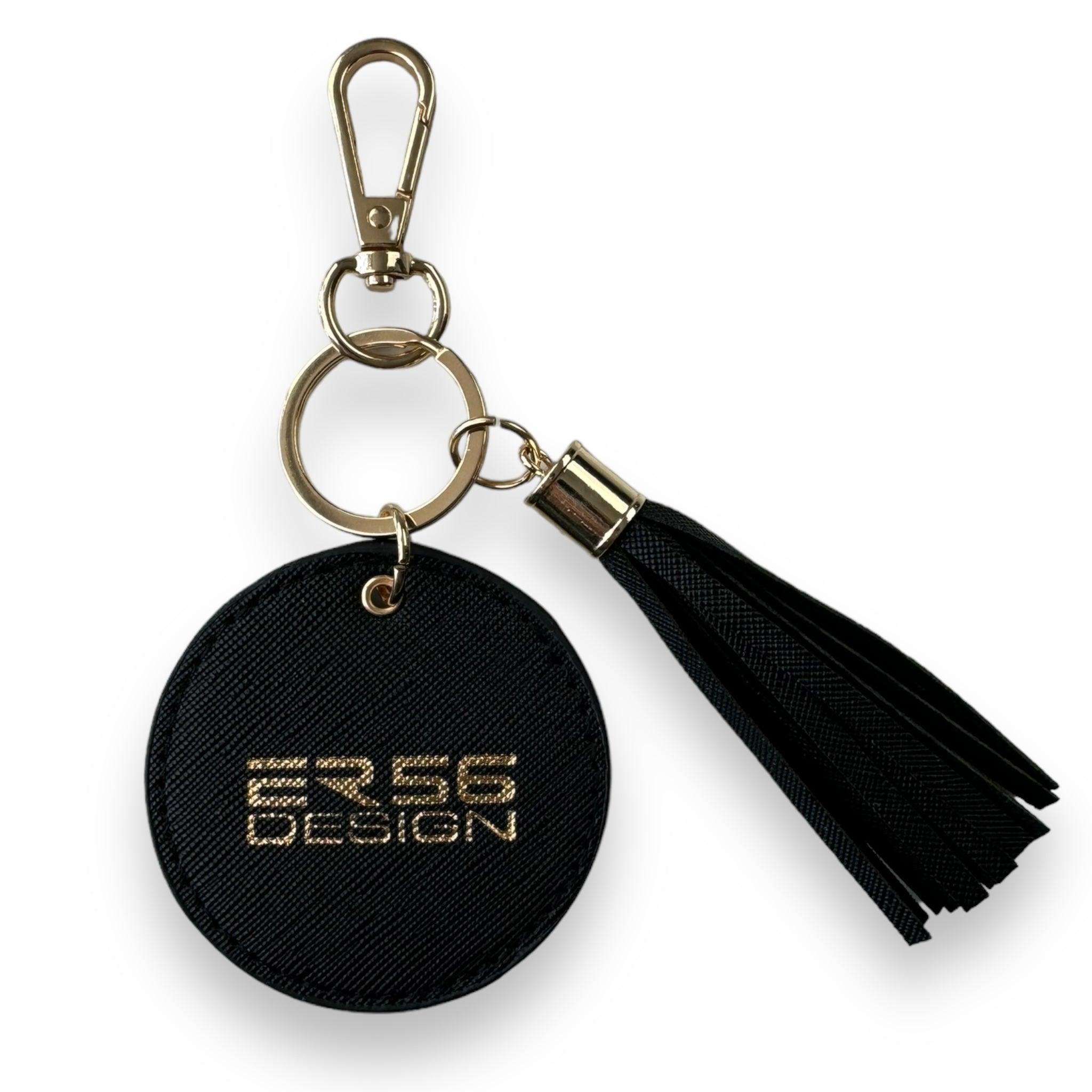 Black Leather Car Keychain ER56 Design - AutoWin