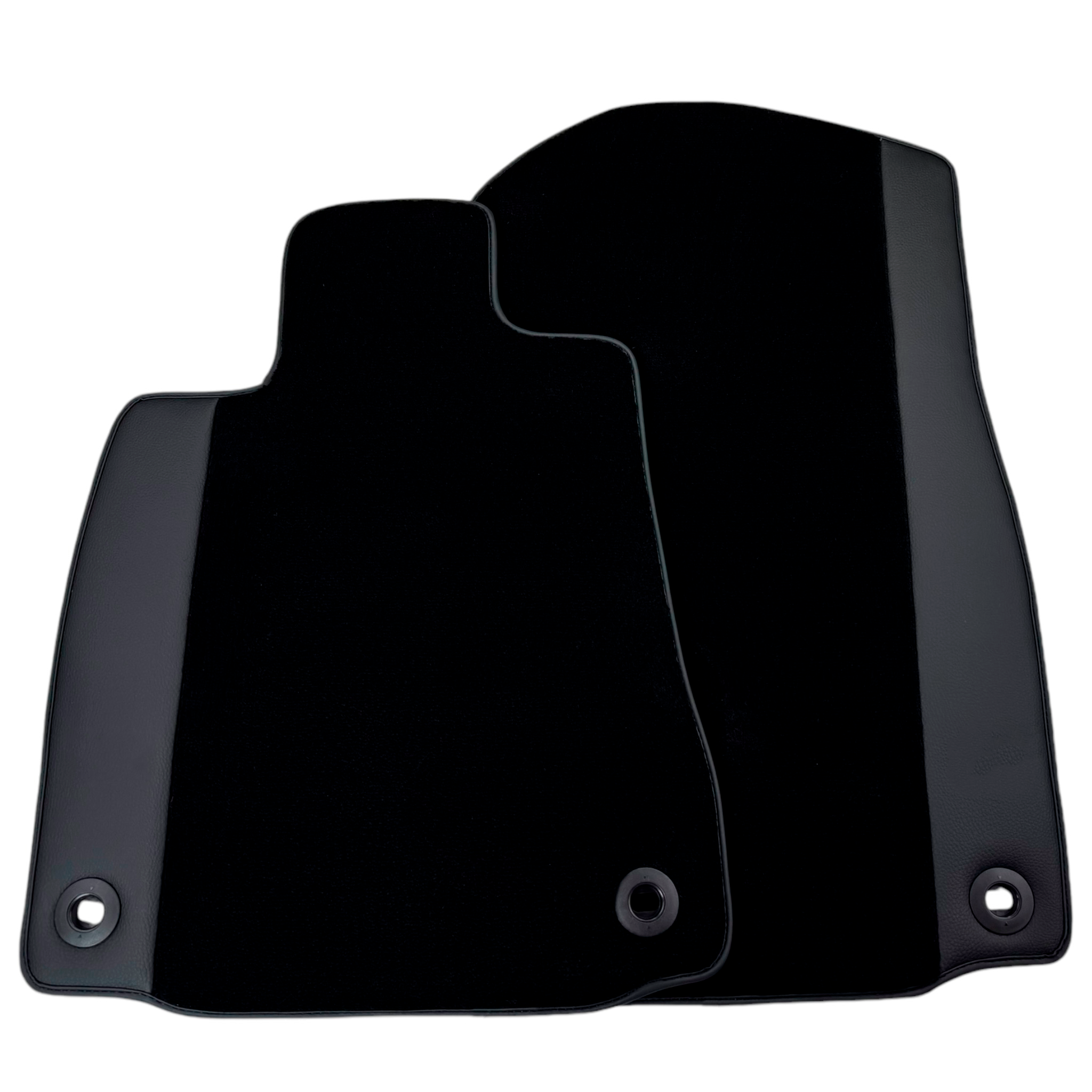 Black Floor Mats for Jaguar XE (2015-2019) with Leather - AutoWin