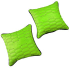 Customizable Green Leather Pillows Set of 2 with Black Sewing