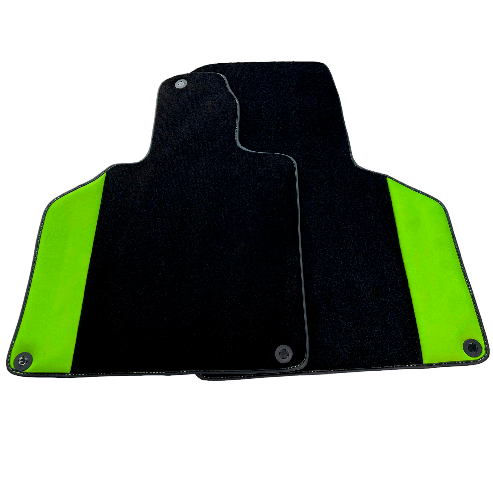 Customizable Black Floor Mats for Lamborghini Gallardo With Green Leather