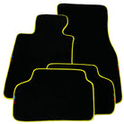 Black Mats For BMW 6 Series E24 Coupe | Yellow Trim - AutoWin