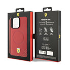 Ferrari Carbon Metal Logo MagSafe Hardcase for iPhone 15 Pro Max 6.7"