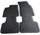 Custom Black Stitched Leather Floor Mats for Audi A6 - C6 Avant Facelift (2008-2011) 