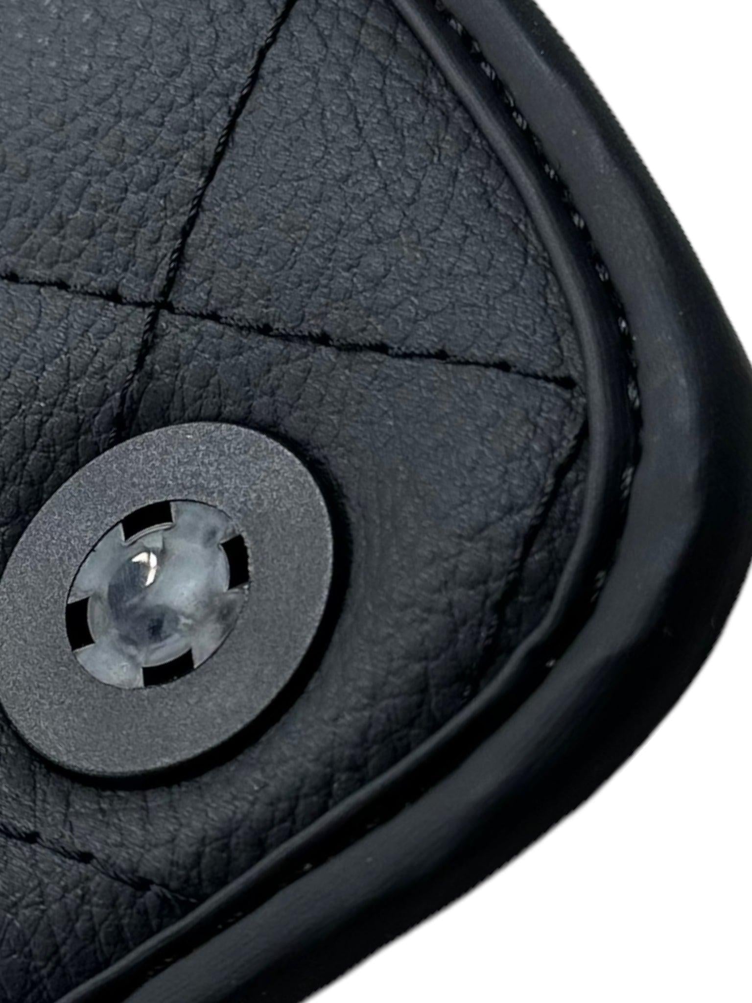 Leather Floor Mats for Ferrari California T (2008-2014) Black Sewing ER56 Design