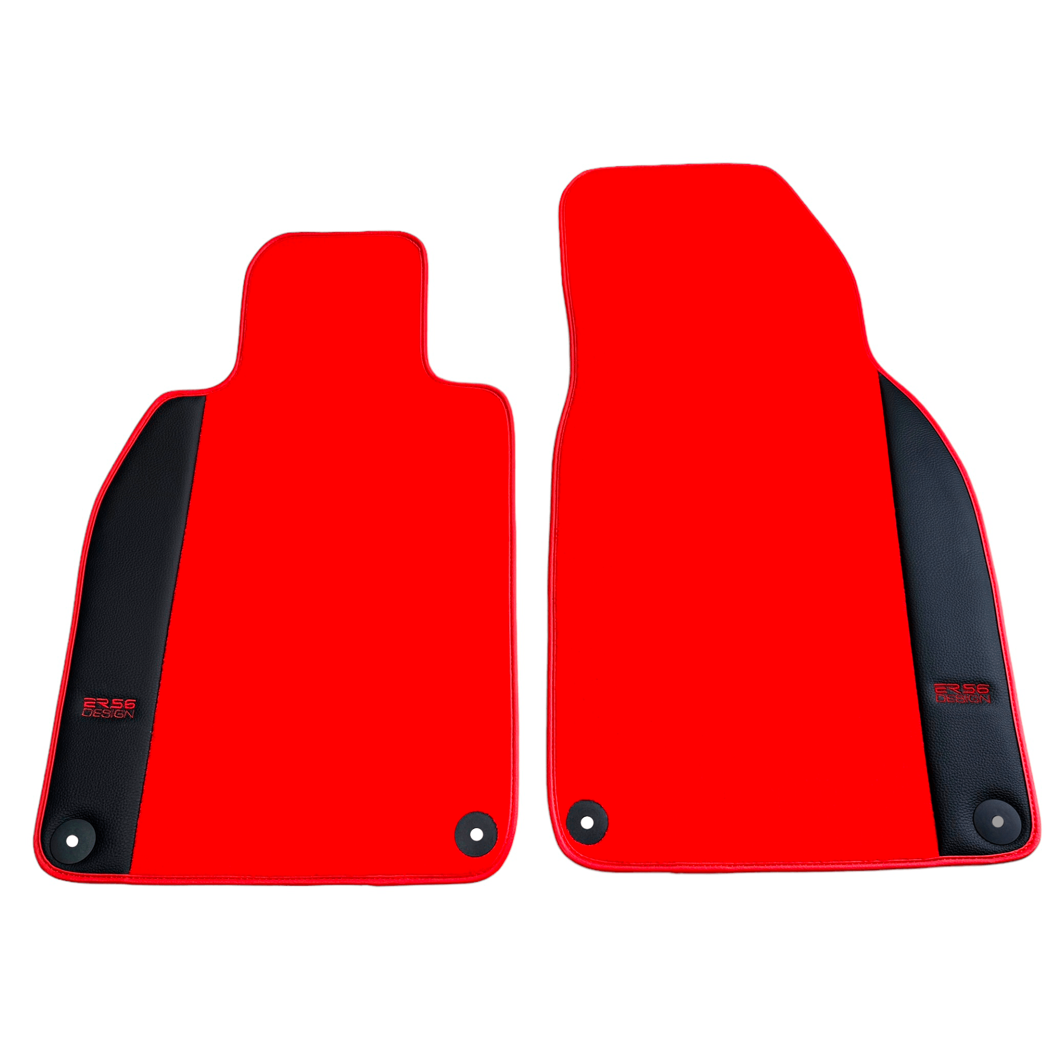 Red Floor Mats for Porsche Macan (2014-2023) with Leather - AutoWin