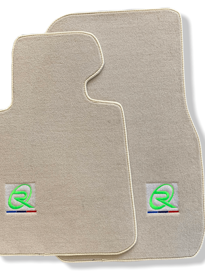 Beige Floor Mats For BMW M4 Series F82 ROVBUT Brand Tailored Set Perfect Fit Green SNIP Collection - AutoWin