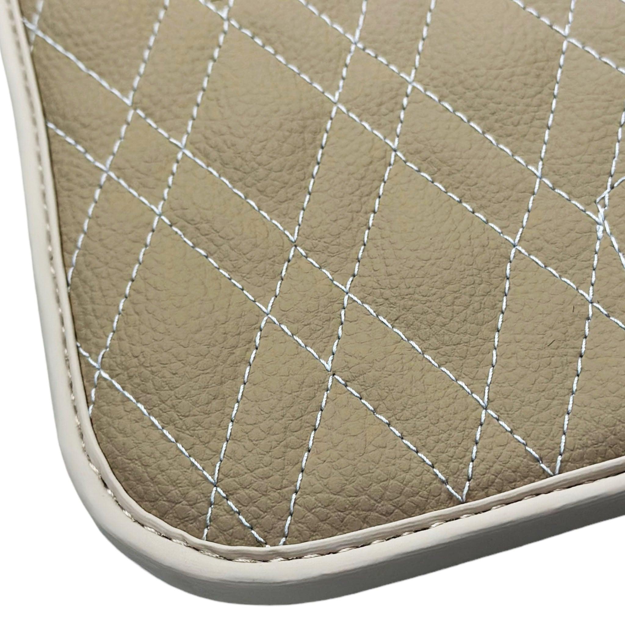 Beige Leather Floor Floor Mats For BMW 3 Series E90