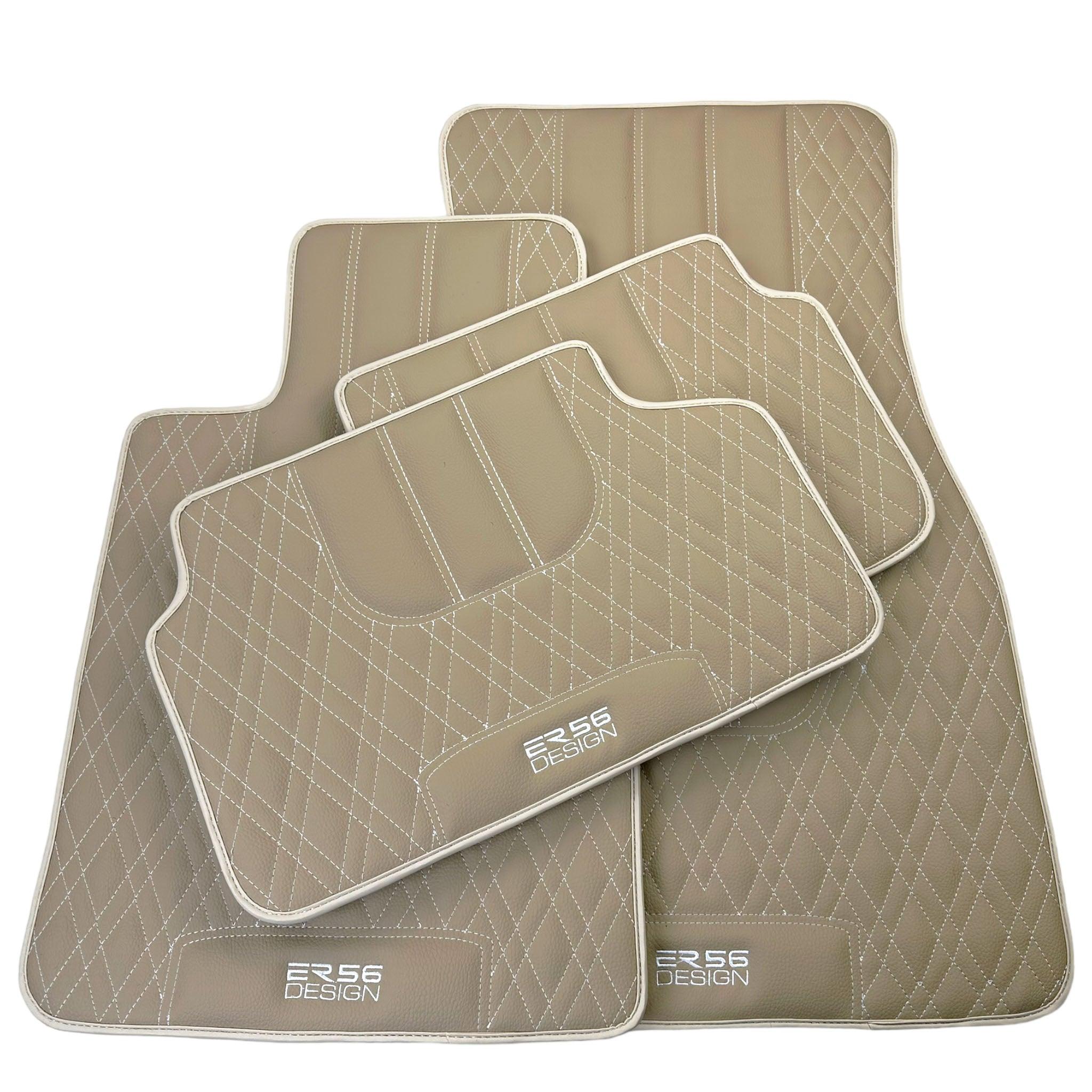 Beige Leather Floor Mats For BMW 3 Series G21 5-door Wagon