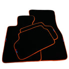 Black Floor Floor Mats For BMW 1 Series E87 | Orange Trim