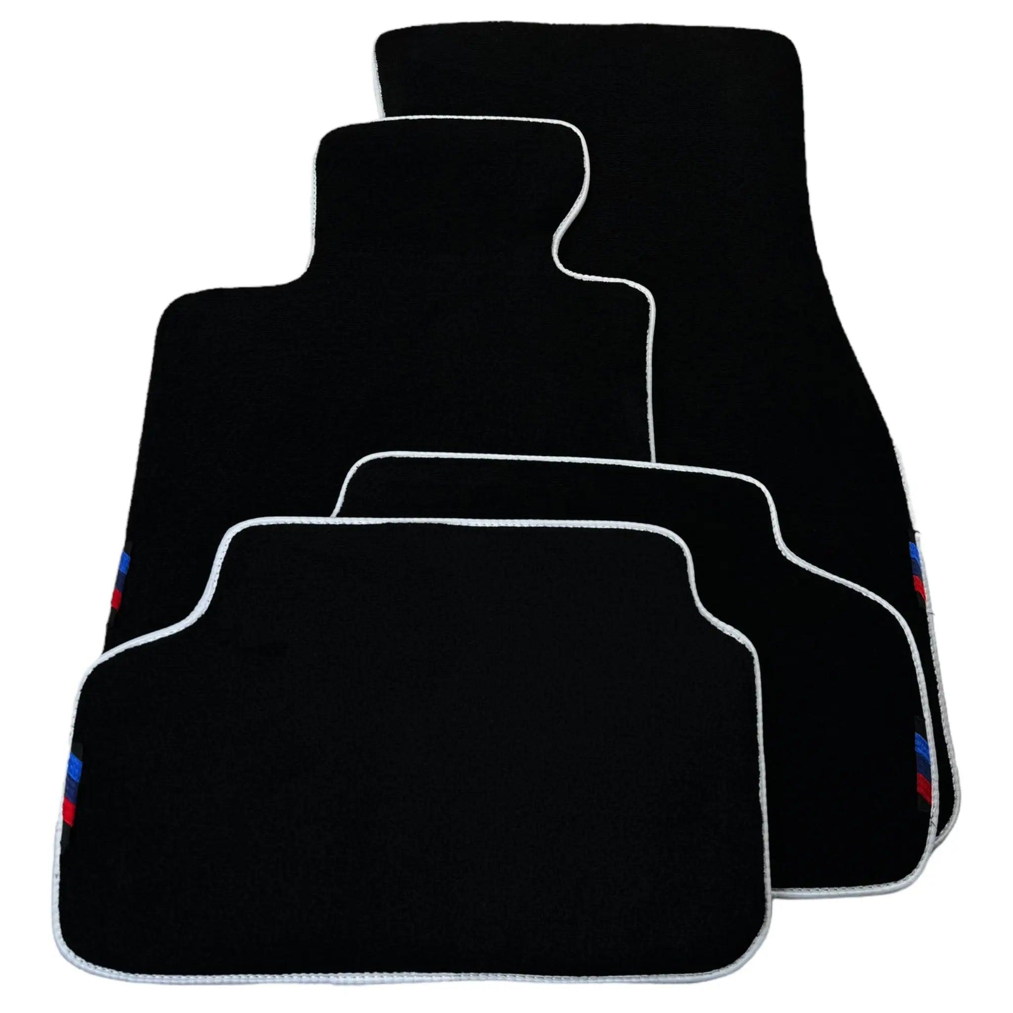 Black Floor Floor Mats For BMW 1 Series F40 | White Trim Autowin Brand | White Trim