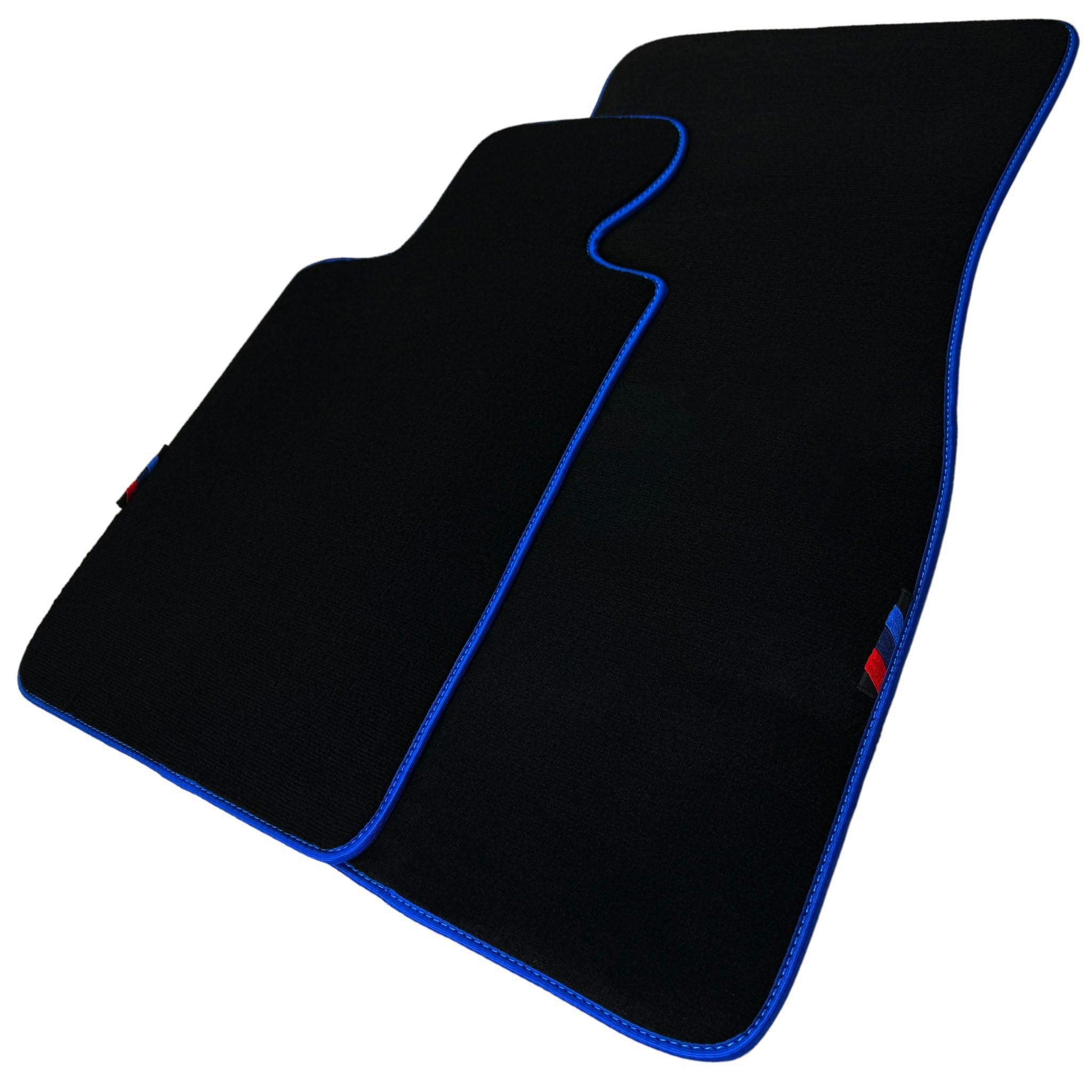 Black Floor Floor Mats For BMW 3 Series E90 | Blue Trim