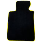 Black Floor Floor Mats For BMW 3 Series E90 | Fighter Jet Edition | Yellow Trim