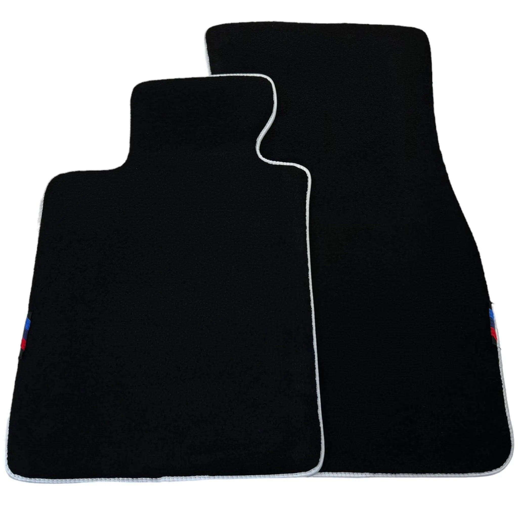 Black Floor Floor Mats For BMW 5 Series F11 | White Trim