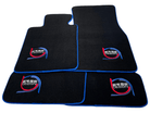 Black Floor Mats For BMW 7 Series E32 ER56 Design Limited Edition Blue Trim - AutoWin