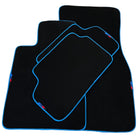 Black Floor Floor Mats For BMW 8 Series G14 | Fighter Jet Edition AutoWin Brand |Sky Blue Trim