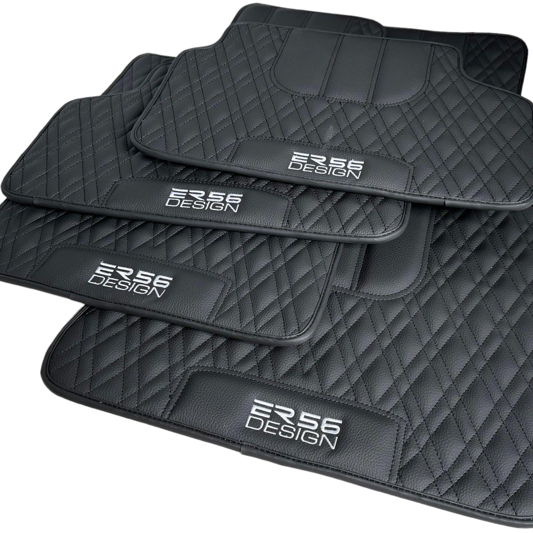 Black Leather Floor Mats For BMW 1 Series F20 Er56 Design - AutoWin