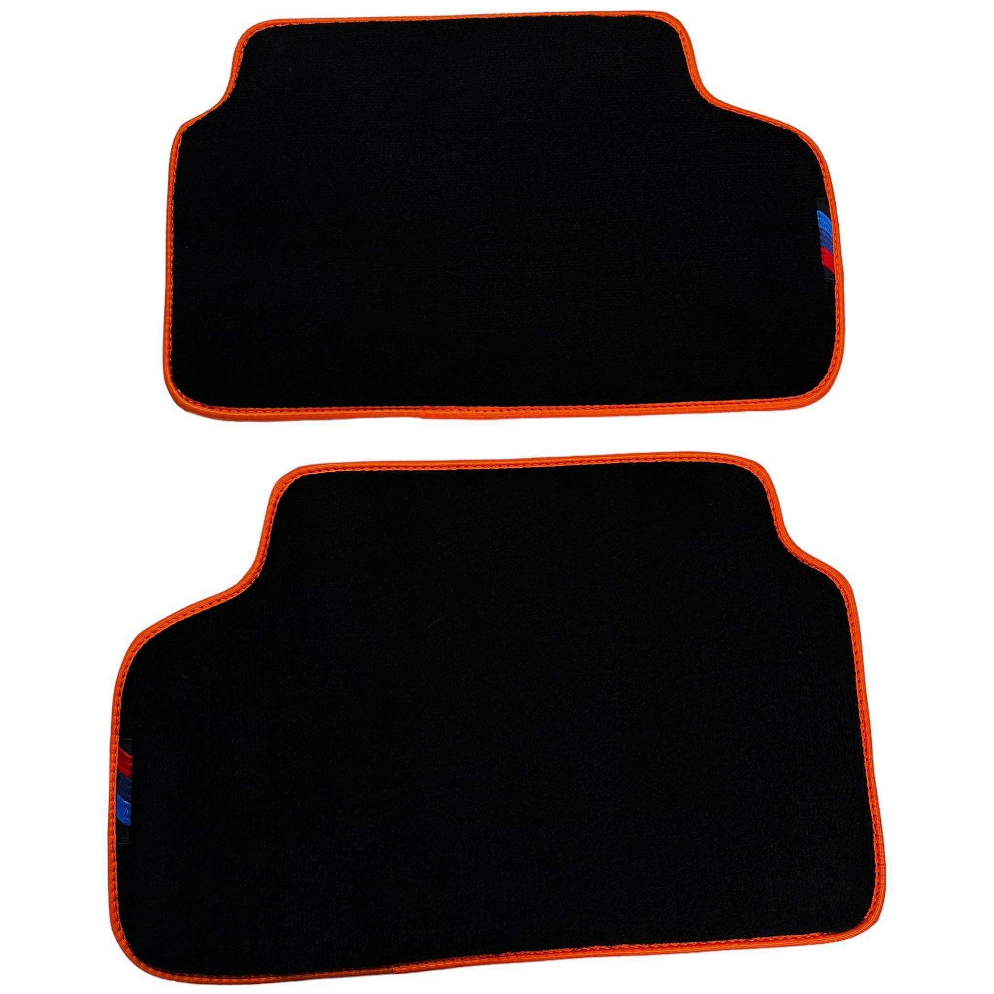 Black Floor Mats For BMW M6 E64 Convertible | Orange Trim