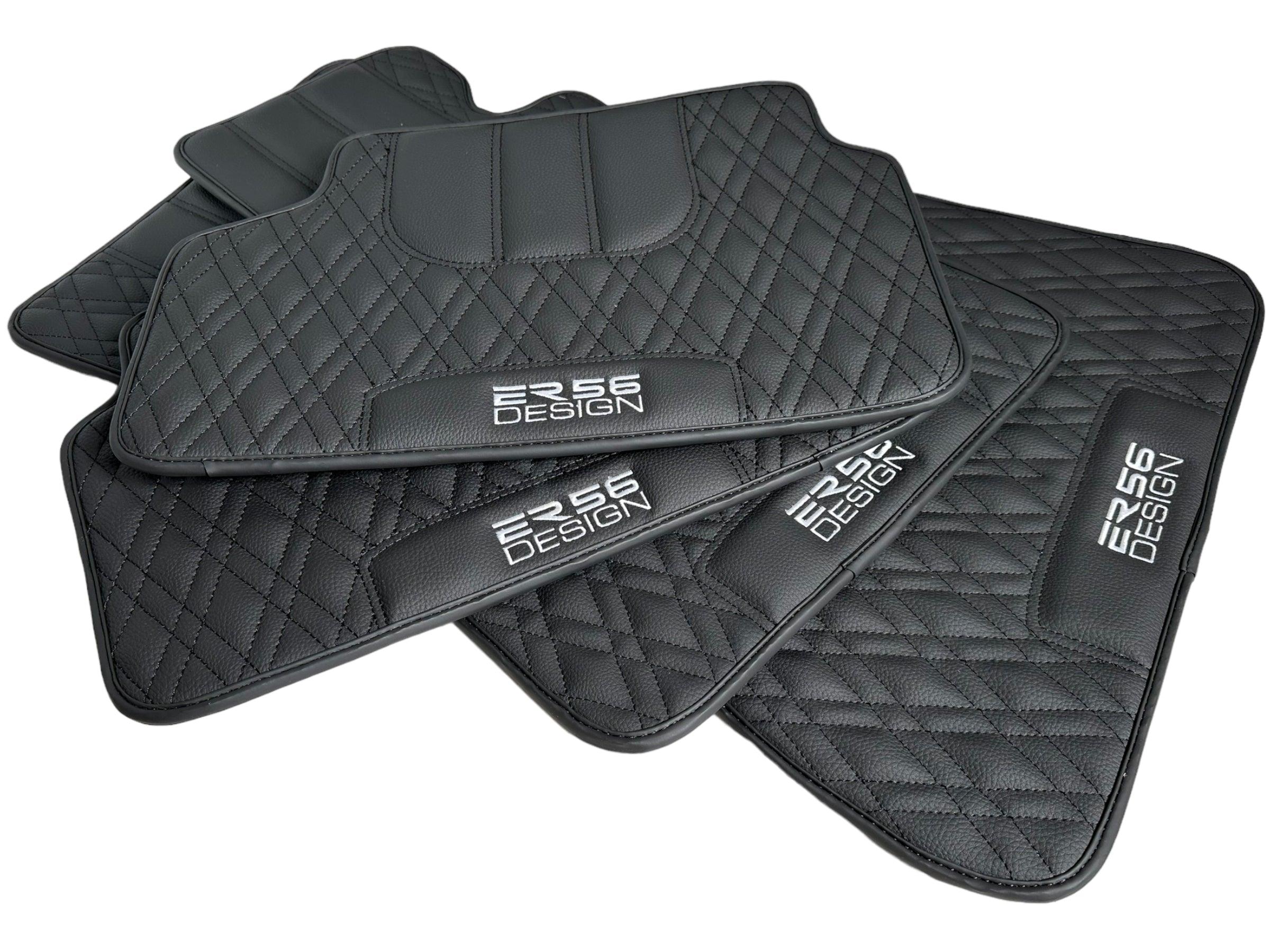 Floor Mats For BMW 3 Series E91 5-door Touring Black Leather Er56 Design - AutoWin