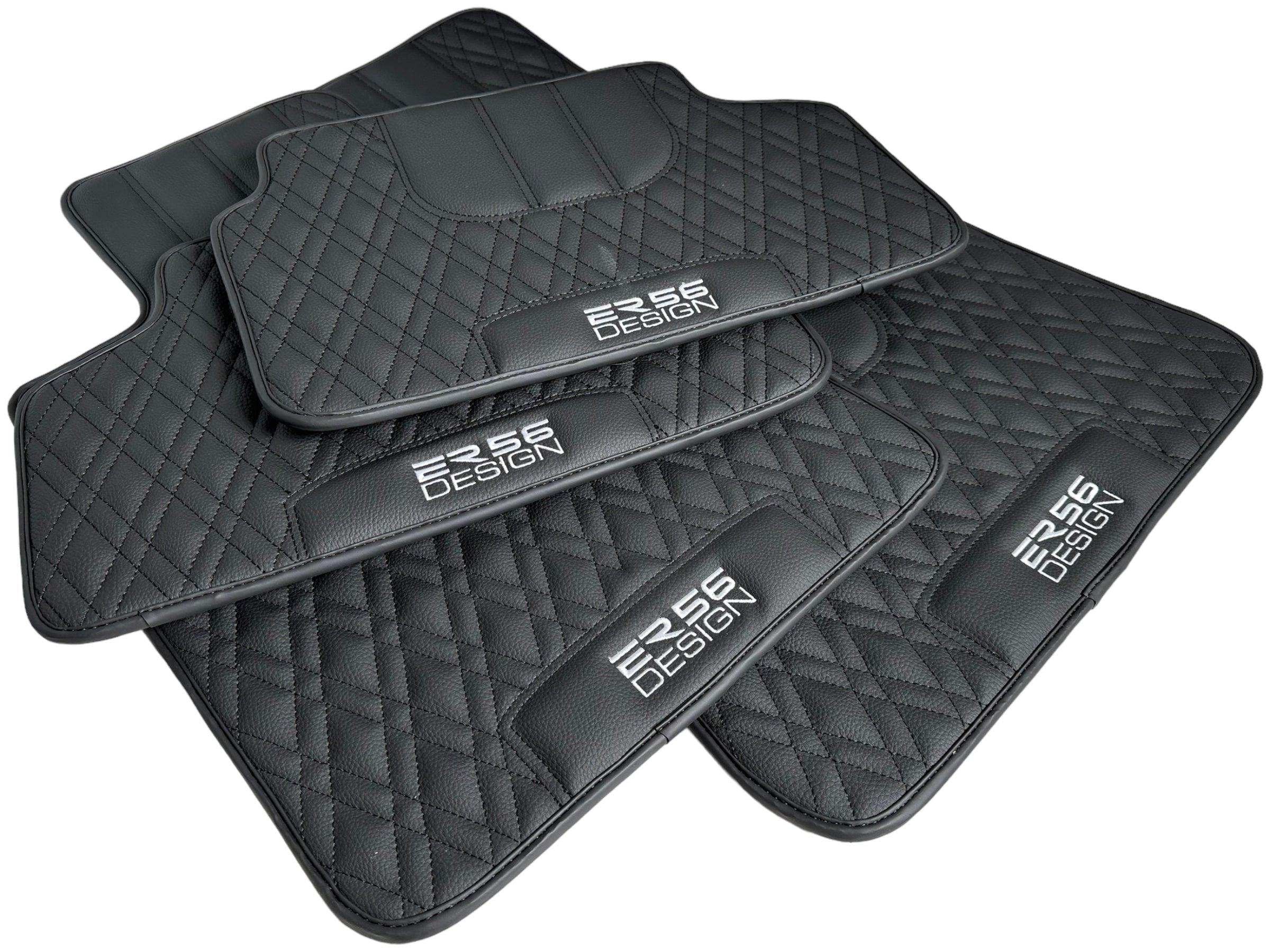 Floor Mats For BMW 6 Series E64 Convertible Black Leather Er56 Design - AutoWin