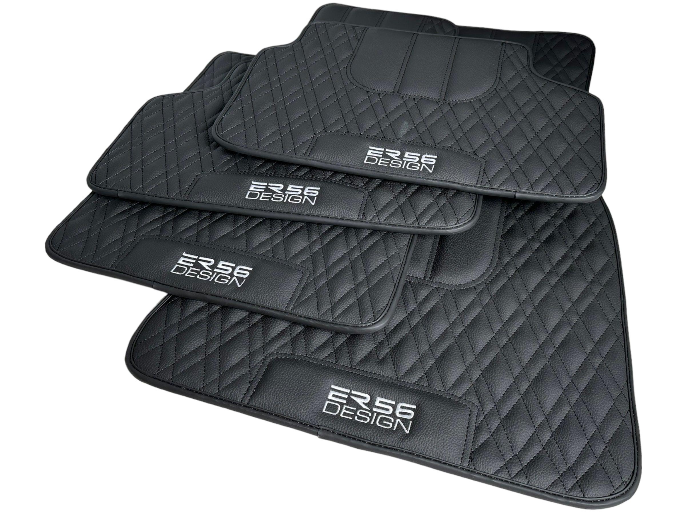Floor Mats For BMW M3 E46 Black Leather Er56 Design - AutoWin