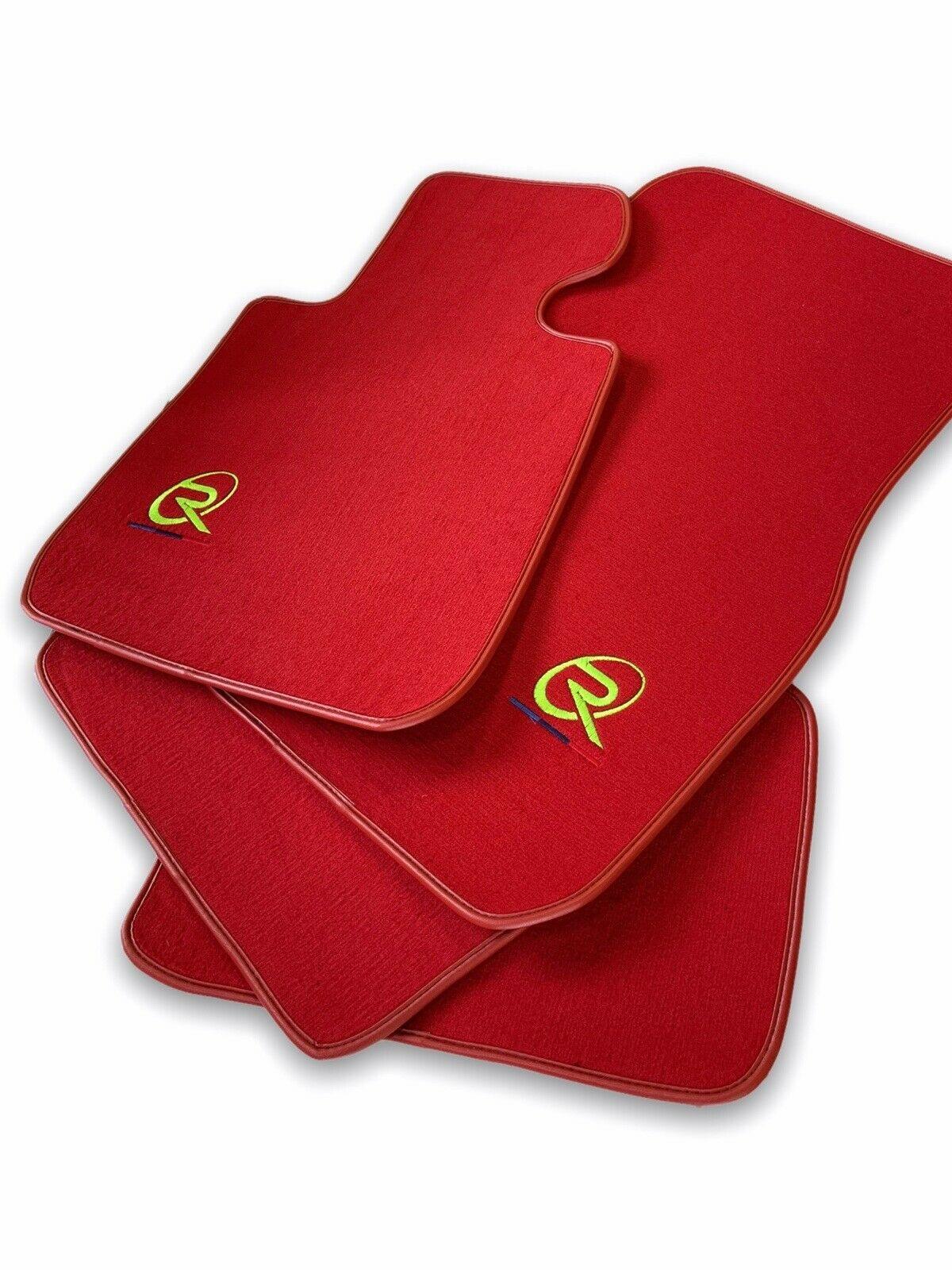 Red Floor Mats For BMW 6 Series E24 Coupe ROVBUT Brand Tailored Set Perfect Fit Green SNIP Collection - AutoWin