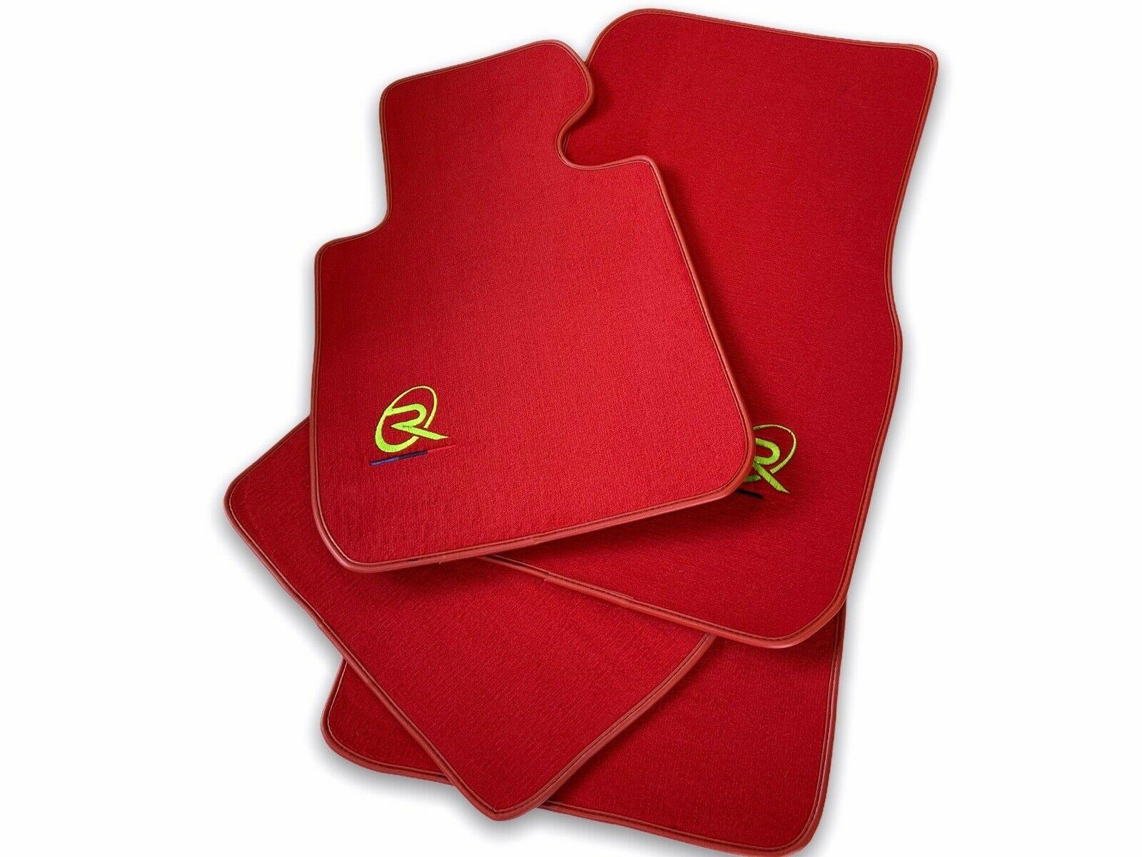 Red Floor Mats For BMW 7 Series G11 ROVBUT Brand Tailored Set Perfect Fit Green SNIP Collection - AutoWin