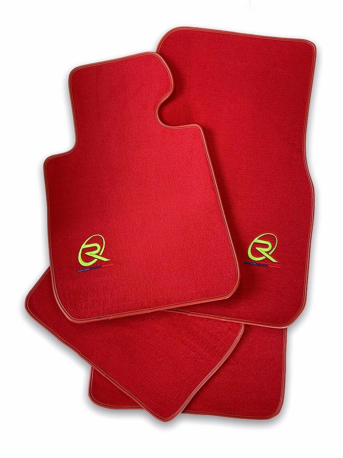 Red Floor Mats For BMW M3 4-door E90 ROVBUT Brand Tailored Set Perfect Fit Green SNIP Collection - AutoWin